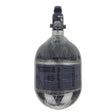 Empire Mega Lite Carbon Fiber 48ci 4500psi Air Tank for paintball and airsoft front view with gauge on a white background.