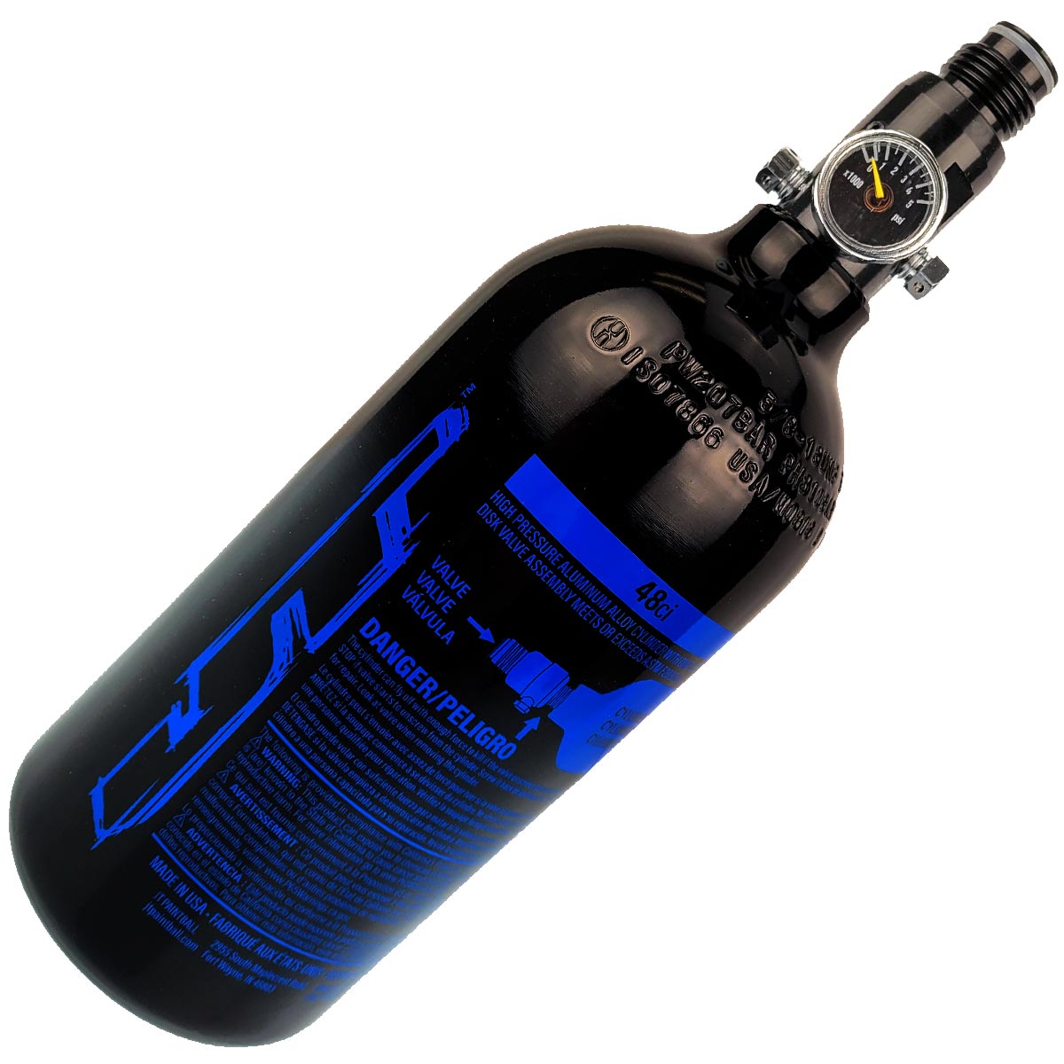 JT 48 ci 3000 psi Aluminum Compressed Air Tank Black Blue