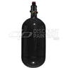 Black gloss super light paintball tank Ninja SL3 80ci 4500psi Carbon Fiber Tank with Pro V3 Regulator with blackout logo on a white background