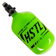 HK Army HSTL 68ci 4500psi Carbon Fiber Air Tank Neon Green Black on a white background