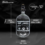 HK Army Aerolite 68ci 4500psi Carbon Fiber Air Tank Clear