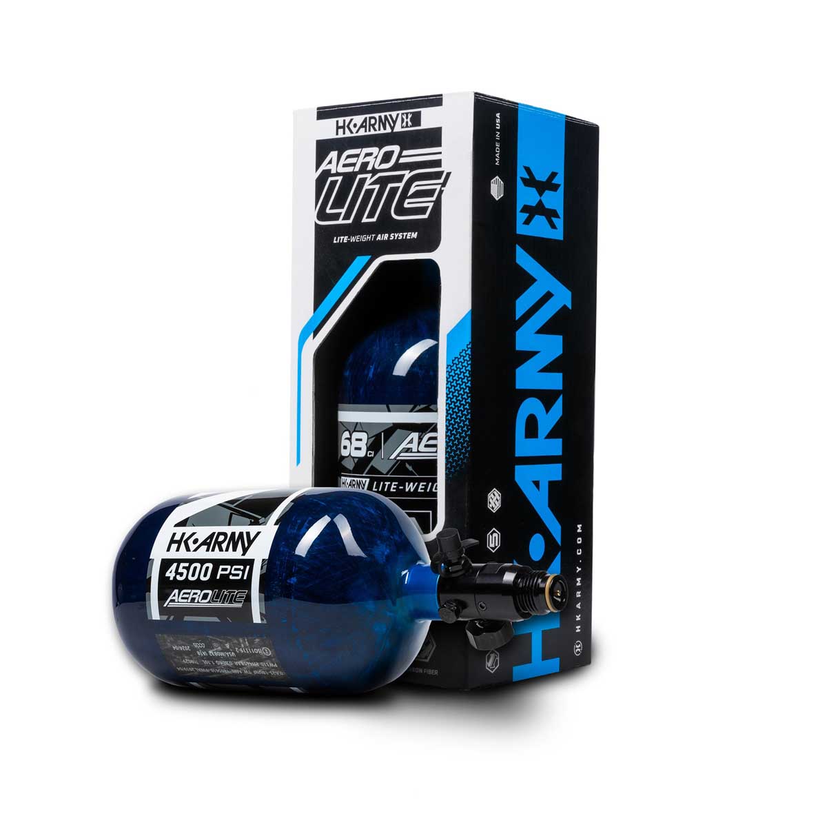 HK Army Aerolite 68ci 4500psi Carbon Fiber Air Tank Blue