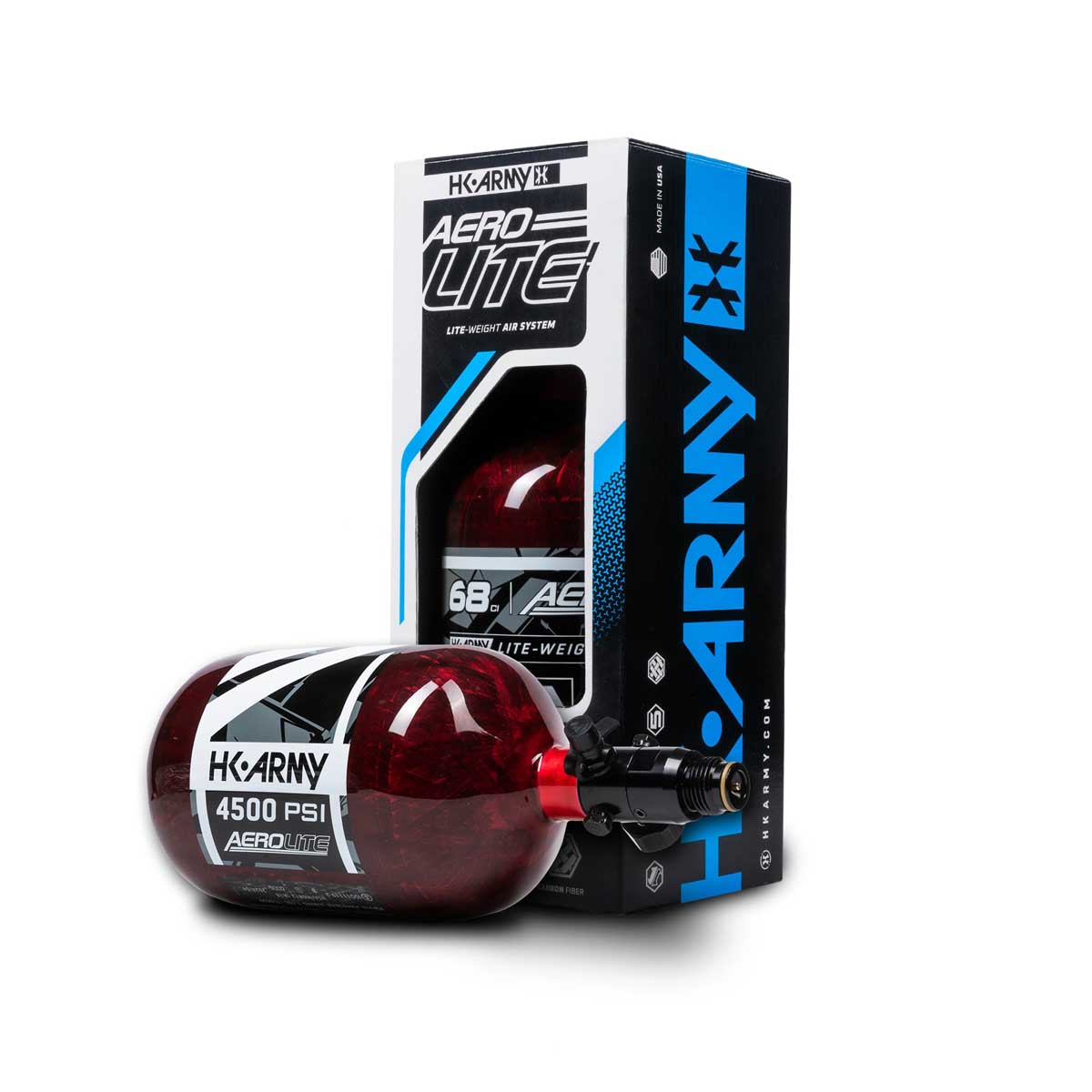 HK Army Aerolite 68ci 4500psi Carbon Fiber Air Tank Red