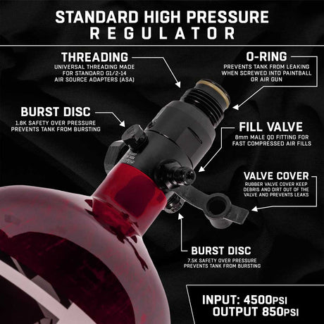 HK Army Aerolite 68ci 4500psi Carbon Fiber Air Tank Red