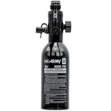 A black aluminum HK Army 9ci 3000 PSI high pressure tank with a black regulator shown against a plain white background.