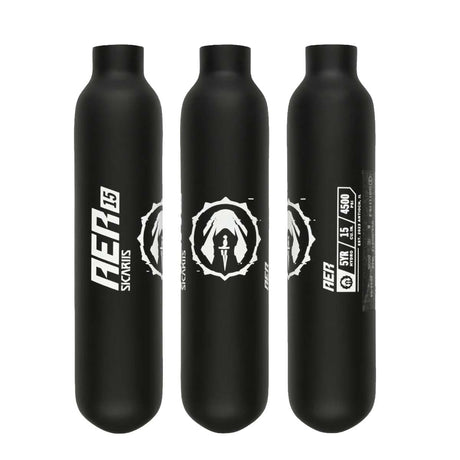 3 Black and white Compressed air tanks Sicariis AER 15ci 4500psi Carbon Fiber 