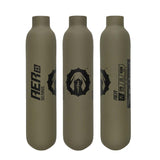 3 FDE dark earth Compressed air tanks Sicariis AER 15ci 4500psi Carbon Fiber on a white background