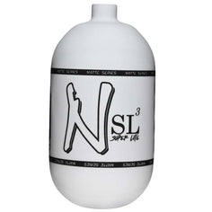 Ninja SL3 68i 4500psi Carbon Fiber paintball air tank in white with black matte finish no regulator
