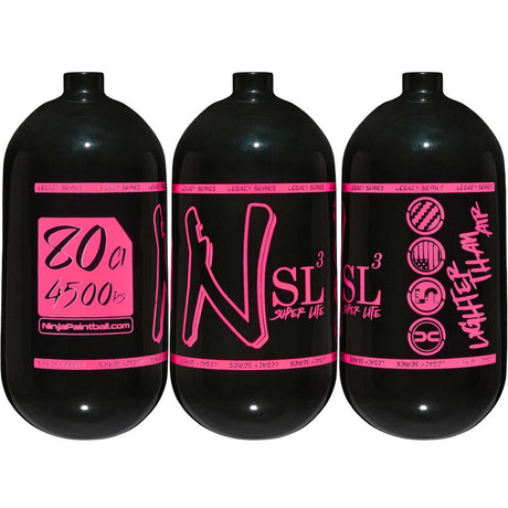 Ninja SL3 80ci Air Tank 4500psi black with pink logo view all sides