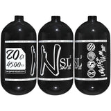 Ninja 80ci SL3 Air Tank 4500psi black with white logo all sides view