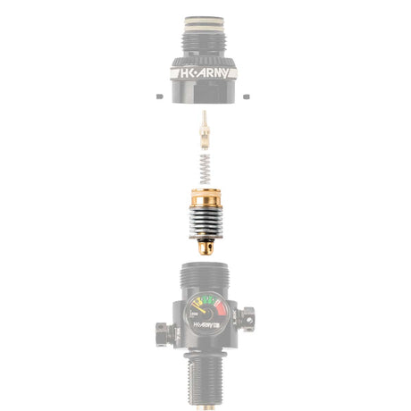 Diagram of HK Army HP8 Regulator Piston 700-800psi for HK Army paintball and airsoft tank adjustments with complete regulator parts