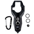 Black HK Army Regulator Multi Tool paintball and airsoft tank regulator remove with included parts on a white background