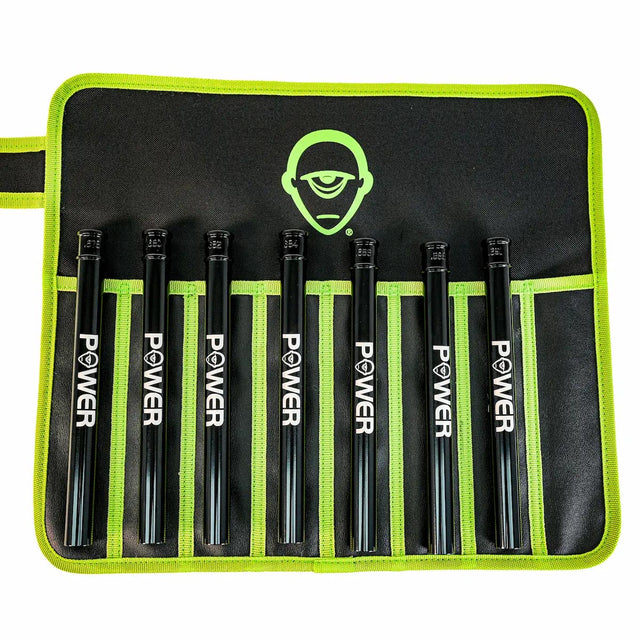 Set of Freak Power PWR Boremaster Barrel Insert Kitwith 'POWER' branding in a green and black holder.