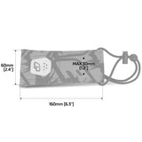 Planet Eclipse Barrel Sock with dimensions and branding on a white background