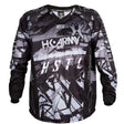 Black and gray patterned HK Army HSTL Jersey Charcoal Black Grey jersey with 'HK Army' branding on a white background