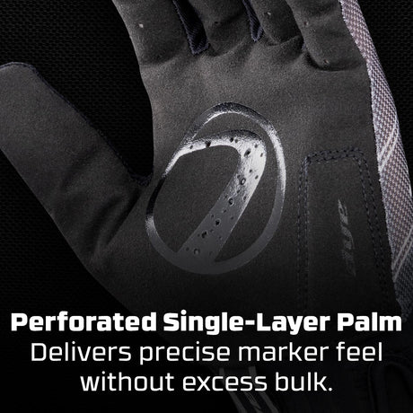 Dye FLX Glove Black Grey graphic explaining single layer palm