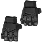 Hardback Half Finger Paintball Gloves Black