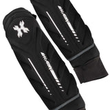 Outside of Black HK Army HSTL Elbow Pads protective arm sleeve with gray accents on a white background