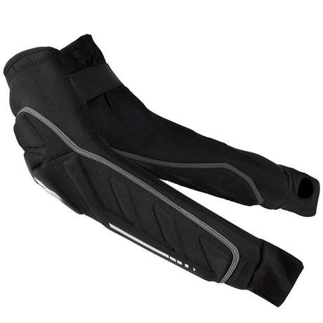 Black HK Army HSTL Elbow Pads protective arm sleeve with gray accents on a white background