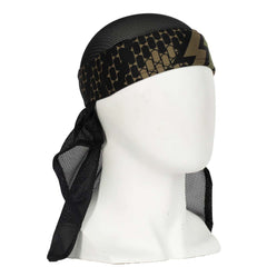 Front of Black, gold and tan HK Army Headwrap HSTL Camo on a mannequin head