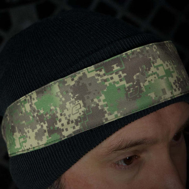 side of Eclipse DM Headband HDE tied on a wearer