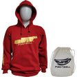 JT Hooded sweatshirt red gold