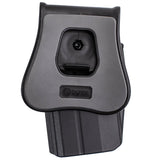 Rear view Byrna SD LE Universal Holster Level 2 w Paddle on a white background