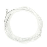 Clear plastic tube with text on a white background