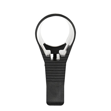 Rear view Right side First Strike Vise Stock Black with clamp up on a white background