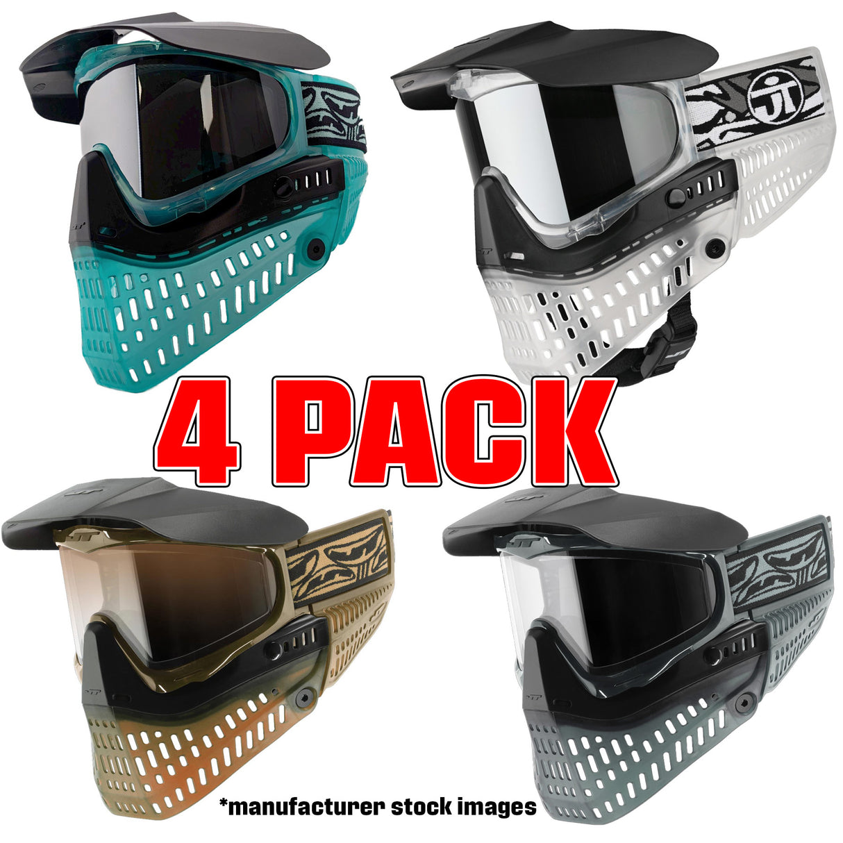 JT ProFlex 4 Goggle Bundle Teal Clear Brown Smoke Ice Series
