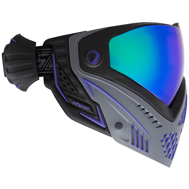 Dye I5 Paintball Mask Barney right side with blue and purple lens
