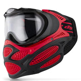 Red and Black Dye I3 Pro Paintball Goggle Fire Red on a white background