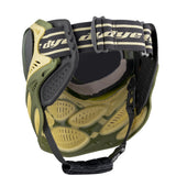 Green and yellow Dye I3 Pro Paintball Goggle Tac Olive on a white background