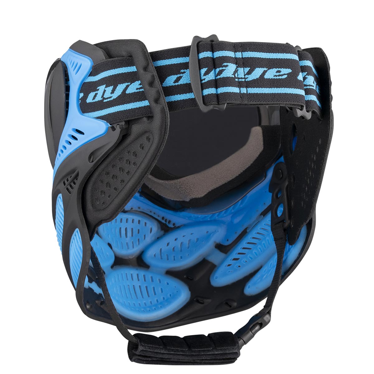 Blue and black Dye I3 Pro Paintball Goggle Glacier Cyan on a white background