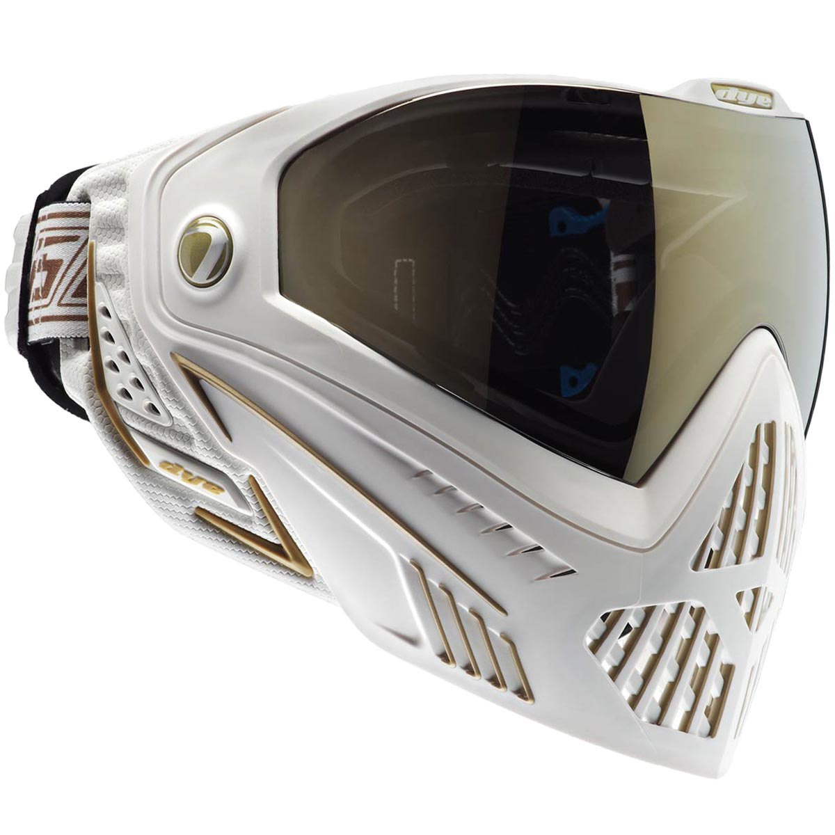 White and gold paintball google with tinted lens Dye I5 Thermal Paintball Goggles White Gold