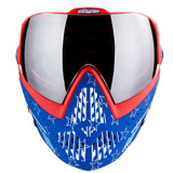 Dye I5 Paintball Goggle front Merica Red White Blue on a white background