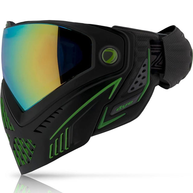 Green and black Dye I5 Paintball goggle Emerald 2.0 left side