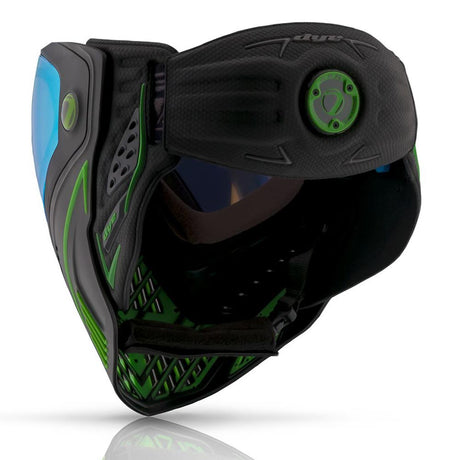 back of green black Dye I5 Paintball Goggle Emerald 2.0