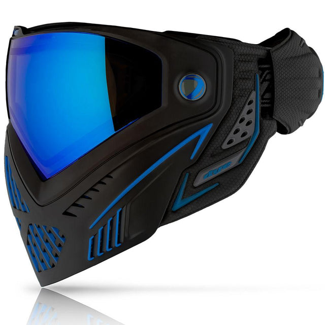 Blue and black Dye I5 Paintball Mask Storm 2.0 left side on a white background