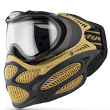 Black and yellow Dye I3 Pro Paintball Goggle Heritage Gold on a white background