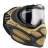 Black and yellow Dye I3 Pro Paintball Goggle Heritage Gold on a white background