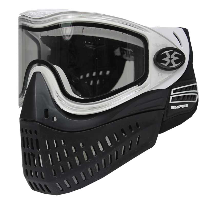 Empire E-Flex Thermal Paintball Mask White with Black / Black Bottom