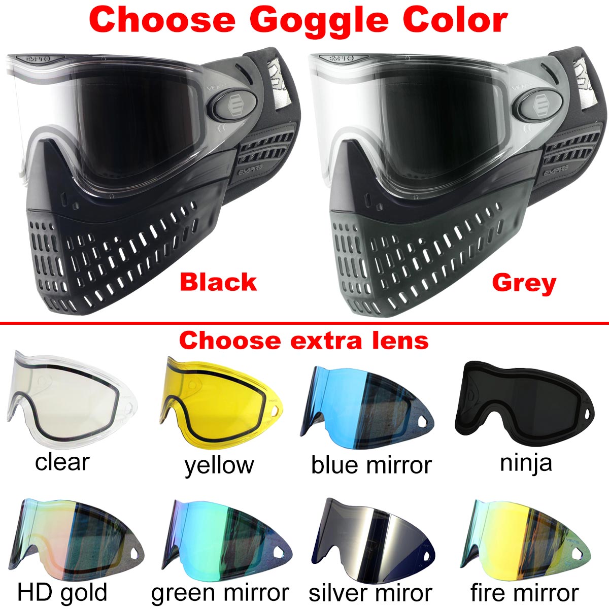 Empire EVent goggle bundle with extra lens choice