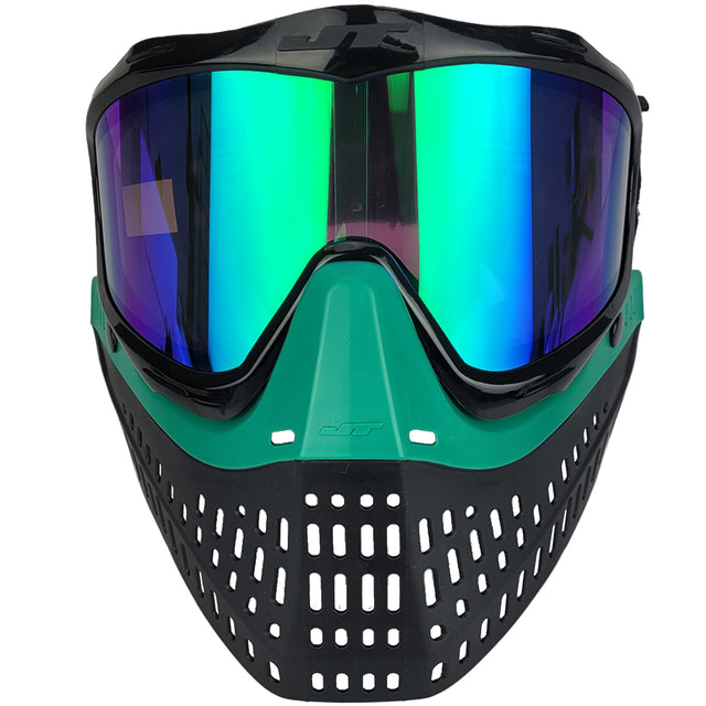 JT Proflex Throwback Custom Goggle Build Emerald Black front view