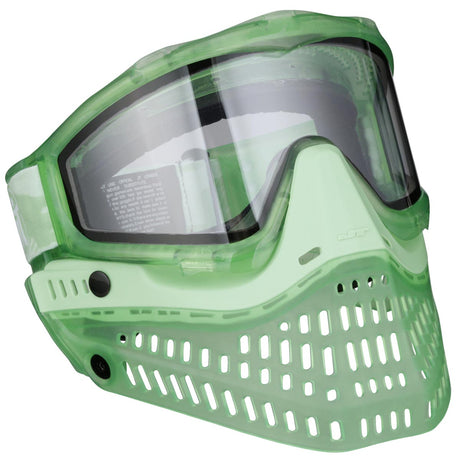 Green JT ProFlex Birthstone Ice August Peridot Goggle paintball mask with clear visor on a white background