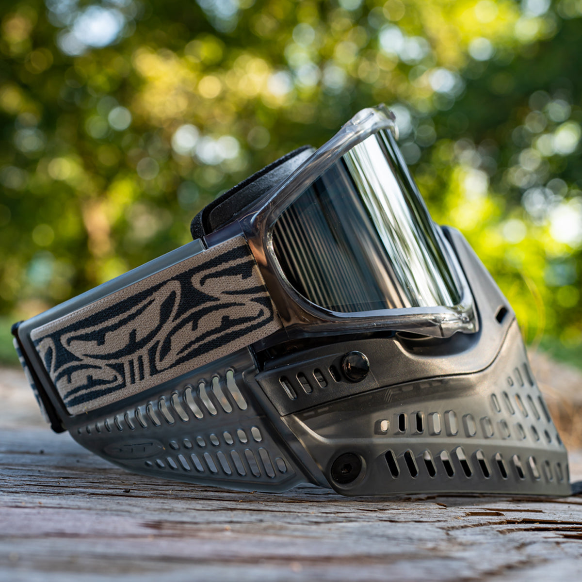 JT Ice Stratus Smoke ProFlex Goggle right side in shade