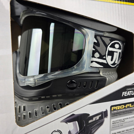 JT ProFlex SE Goggle Clear Ice w Chrome Lens side close up
