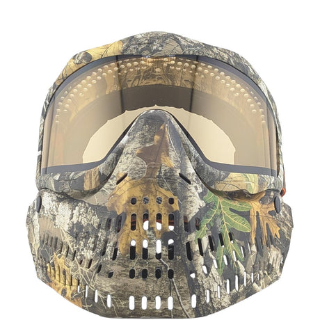 Front view JT Realtree Edge Proflex Goggle with Woven Strap and Hi Viz Lens on a white background