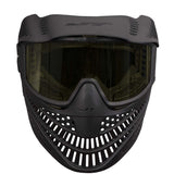 Front Black JT Elite Prime Paintball Goggle with Single Yellow Lens on a white background.