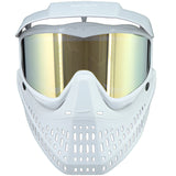 JT Proflex LE Paintball Mask All White w Gold Mirror Lens